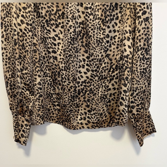 Rebecca Taylor Lynx Print Long Sleee 100% Silk Blouse , sz : 12 - Picture 8 of 8